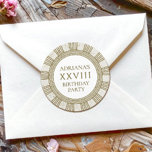 Oude Romeinse verjaardagsfeest met stenen elemente Ronde Sticker