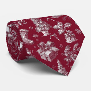 Oude Rood Toile Kerst met Kousen Stropdas