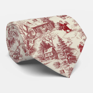 Oude Rood Toile Kerstmis Dorp - Sinterklaas Stropdas