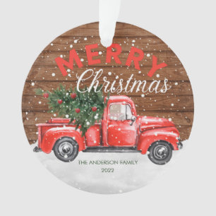 Oude Rood Truck Kerstmis Ornament