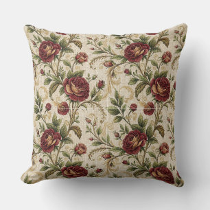 Oude Roos Bloemendrukpatroon - Bloemendesign Kussen