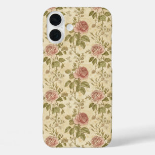 Oude Roos Bloemmotief iPhone 16 Plus Hoesje