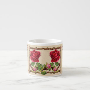 Oude roos roestige Victoriaanse Antieke Klassieker Espresso Kop