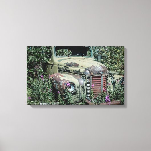 Oude rotsauto canvas afdruk (Voorkant)