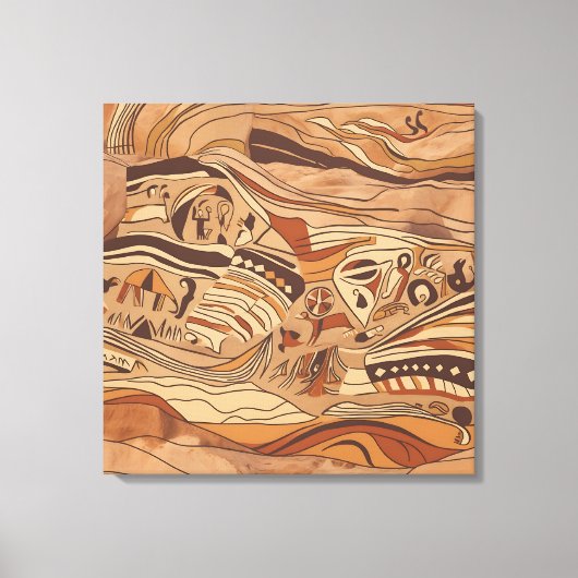 oude rotskunst canvas afdruk (Voorkant)