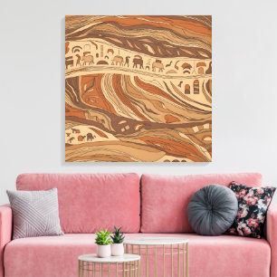 oude rotskunst canvas afdruk
