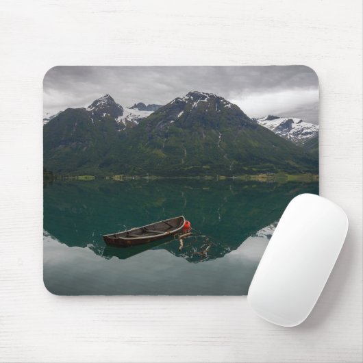 Oude rowboot met berdenkenmousepad muismat (Met muis)