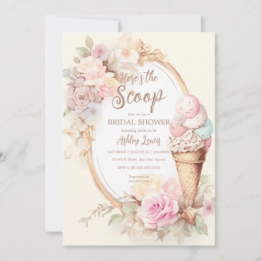 Oude roze ijsroom kaart (Voorkant)