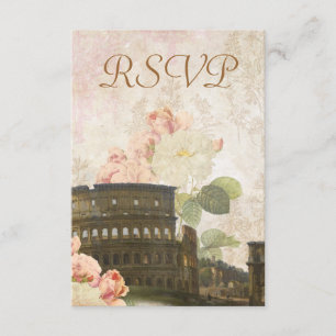 Oude roze roze roze roze RSVP-kaart RSVP Kaartje