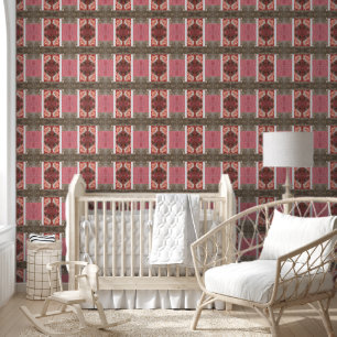 Oude roze, witte en grijze muur klein behang