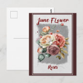 Oude rozen bloem briefkaart (Voorkant / Achterkant)