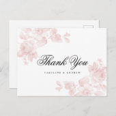 Oude rozen botanische dank je postkaart (Voorkant / Achterkant)