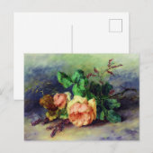 Oude rozen briefkaart (Voorkant / Achterkant)