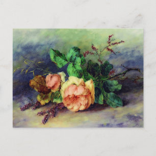Oude rozen briefkaart