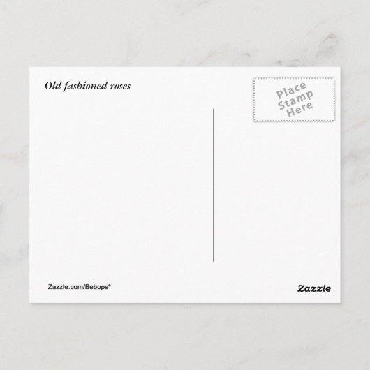 Oude rozen briefkaart (Achterkant)