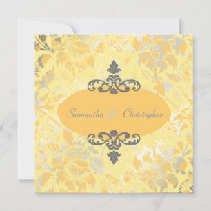 Oude rozen + gele/grijze uitnodigingen