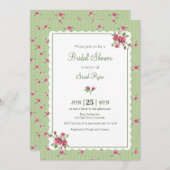 Oude rozen roze groene gestreepte aangepaste uitno kaart (Voorkant / Achterkant)