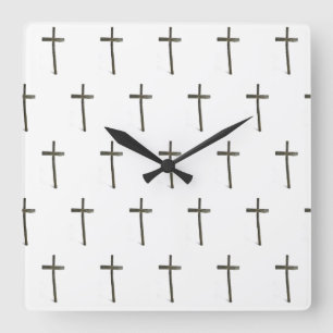 Oude Rugged Cross Wall Klok