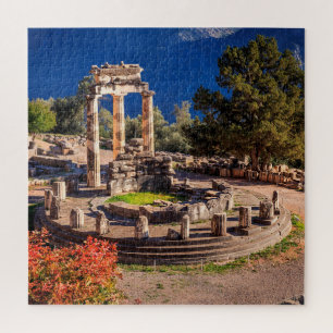 Oude ruïnes Athina Pronaia tempel in Delphi Legpuzzel