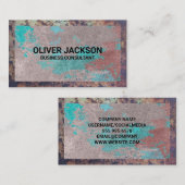 Oude Rusted Metal-rand | Grunge Textuur Achtergron Visitekaartje (Voorkant / Achterkant)