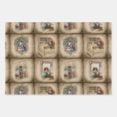 Oude Rustic Vintage-kerstscènes Inpakpapier Vel (Voorkant 2)