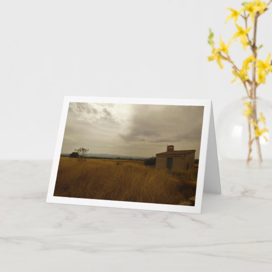 Oude rustieke boerderij landschap kaart (Gele Bloem)