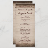 Oude rustieke schuur hout bruiloft programma Sjabl (Voorkant / Achterkant)