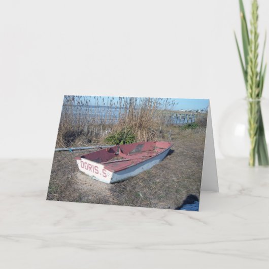 Oude Rustische Row Boat Kaart (Voorkant)