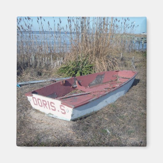 Oude Rustische Row Boat Magneet (Voorkant)