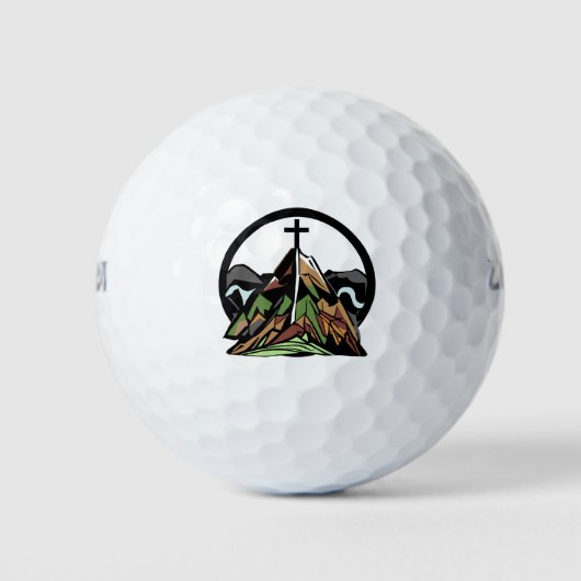Oude Ruw Christelijk Kruis Golfballen (Voorkant)