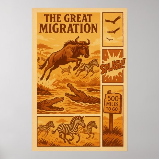 Oude Safari Strip - De Grote Trek Poster (Voorkant)