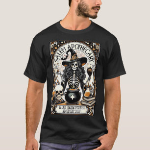 Oude Salem Apotheek Skelet Heks Griezelig T-shirt