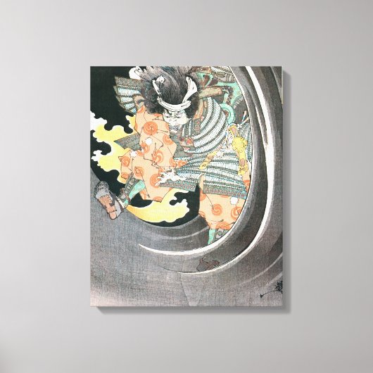 Oude Samoerai schilderij Canvas Afdruk (Voorkant)