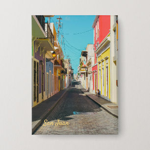 Oude San Juan Kasseienstraat Fotografie Button