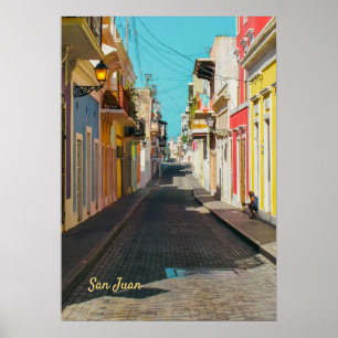 Oude San Juan Klinkerstraat Fotografie Poster