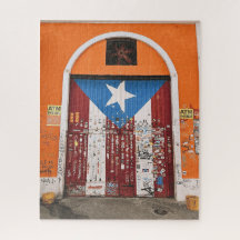 Oude San Juan Puerto Ricaanse vlag Street Art Door