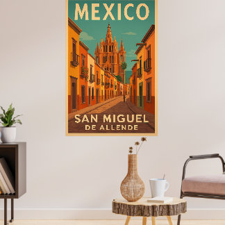 Oude San Miguel de Allende Mexico Poster