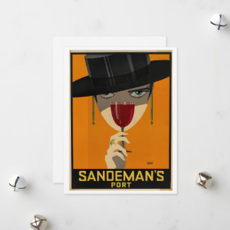 Oude Sandeman-advertentie Feestdagenkaart