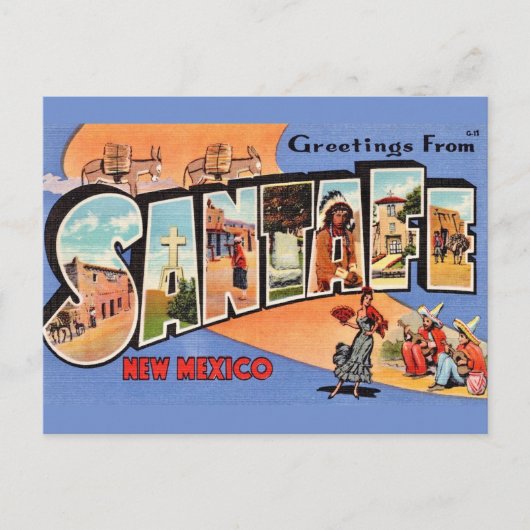 Oude Santa Fe-ansichtkaart Briefkaart (Voorkant)