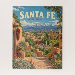 Oude Santa Fe New Mexico Adobe Bergen Legpuzzel