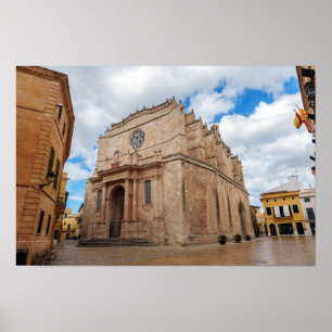 Oude Santa Maria Kathedraal in Ciutadella - Menorc Poster