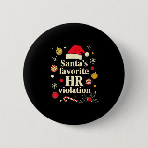 Oude Sarcastische Retro Hr Overtreding Kerstmis Af Ronde Button 5,7 Cm
