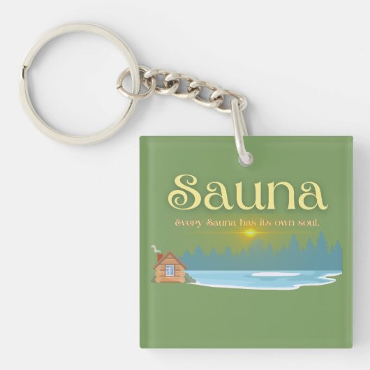 Oude Sauna Spreuk Sleutelhanger (voorkant)