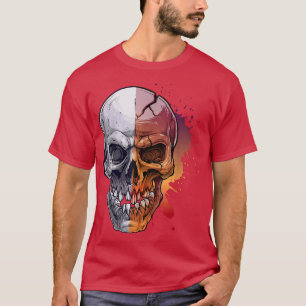 Oude schedel met barst Skeleton T-Shirt