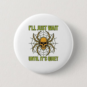 Oude Schedel Spin Grappig Halloween T-Shirt Ontwer Ronde Button 5,7 Cm