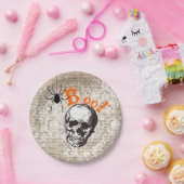 Oude Schedel & Spin Halloween Papieren Bordje (Feest)