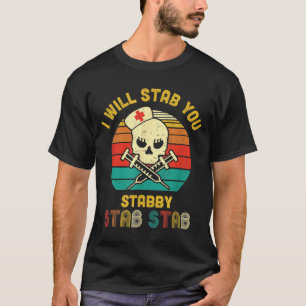 Oude Schedel Steek Stekelig Grappige Verpleegster T-shirt