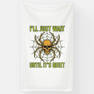 Oude Schedelspin Grappig Halloween T-Shirt Ontwerp Spandoek