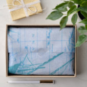 Oude schepen kaart tissuepapier (Geschenk)