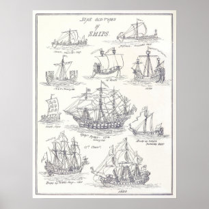 Oude schepen poster